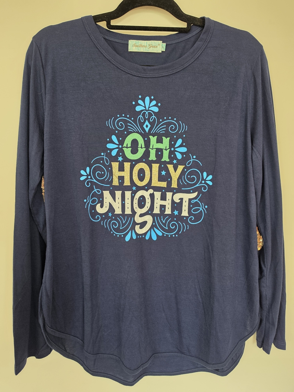 Southern Grace Long Sleeve "Oh Holy Night" Tee - Size Large